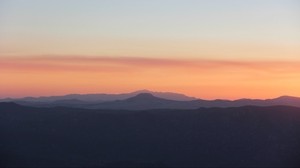 mountains, horizon, sunrise