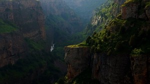 montagne, canyon, rocce, fiume, scogliera