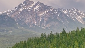 montagne, collina, distanza, alberi