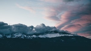 montañas, nubes, picos, cielo - wallpapers, picture