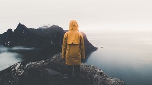山脉，寂寞，引擎盖，雾，孤独，树冠，挪威 - wallpapers, picture