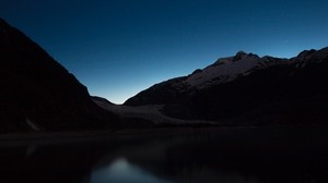 montagne, lago, notte - wallpapers, picture