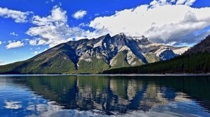 montagne, lago, riflessione