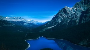 montañas, lago, peyto, canadá - wallpapers, picture