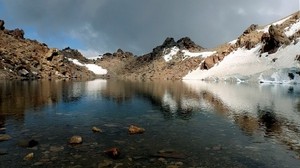 mountains, lake, emptiness, water, transparent