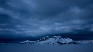 mountains, snow, fog - wallpapers, picture