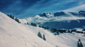 montañas, nieve, invierno, cima, comieron