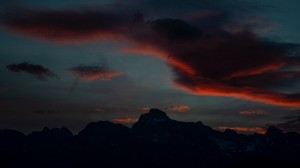 berg, skymning, mörk, himmel, moln - wallpapers, picture