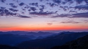 山，雾，天空，云