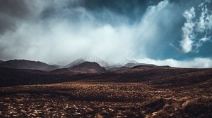 montañas, niebla, nubes