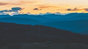 mountains, evening, sky, clouds - wallpapers, picture