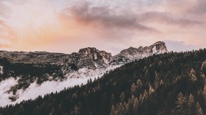 montagne, picco, cielo, nuvole, alto adige, badia, italia