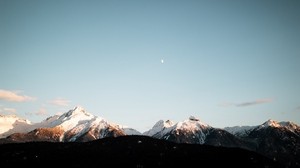 mountains, peak, sky, snowy - wallpapers, picture