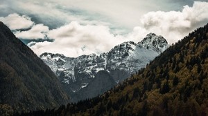 mountains, peak, sky, snow - wallpapers, picture
