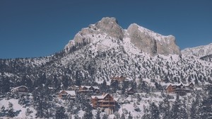 mountains, peak, snow, home, vacation - wallpapers, picture