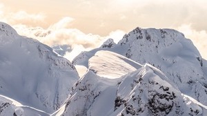 mountains, peak, snowy, slopes, mountain range - wallpapers, picture
