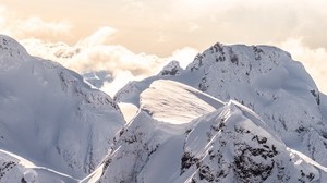 berge, gipfel, schneebedeckt, pisten, bergkette