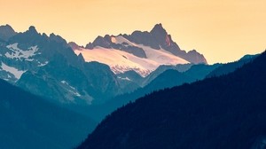 montagne, cime, cielo, canada