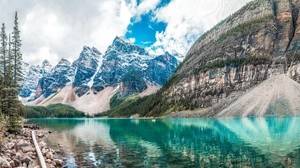 mountains, peaks, lake - wallpapers, picture
