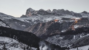 berg, flygfoto, snöig, himmel, landskap, Italien