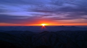 mountains, sunrise, horizon, dawn, sky - wallpapers, picture