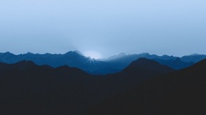 mountains, sunrise, dawn, sky - wallpapers, picture