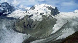 山脉，空心，低地，雪，漏斗