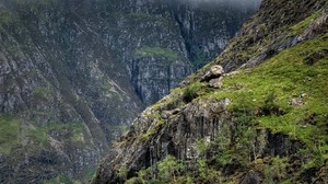 montañas, altura, escocia, gris, verde - wallpapers, picture
