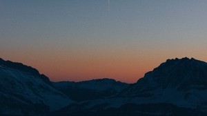 mountains, sunset, sky, peaks - wallpapers, picture