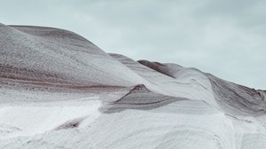 hill, snowdrift, loose, wavy, hilly, gray