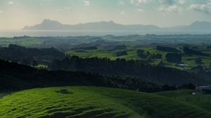 colline, erba, montagne, orizzonte, fangarei, nuova zelanda - wallpapers, picture