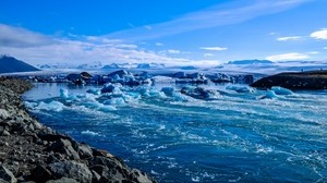 iceland, ice, ocean, coast - wallpapers, picture