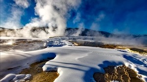 yellowstone, national park, geyser, landscape - wallpapers, picture