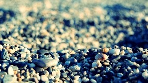 piedras, playa, guijarros, sombras, gris