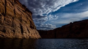 canyon, lake, cliff, shore, rocky, deep - wallpapers, picture