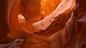 canyon, dentro, luce