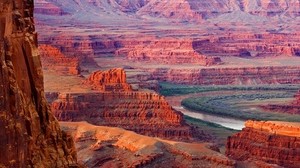 canyons, layers, stones, river - wallpapers, picture