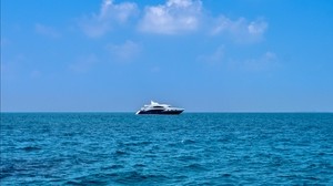 ship, yacht, sea, horizon, water, sky - wallpapers, picture