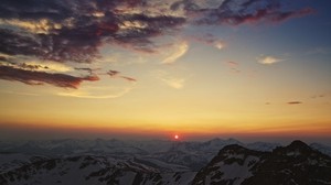 cordillera, mountains, sunset, evening, clouds, heavy - wallpapers, picture