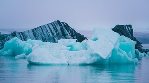 ice floe, river, iceland, cold, north, ice