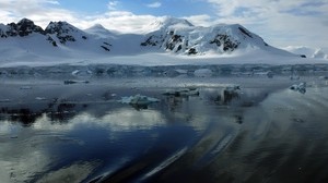 is, antarktis, förkylning, bitar, skräp