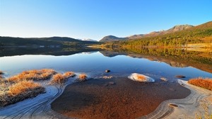 ice, lake, bottom, transparent, frost