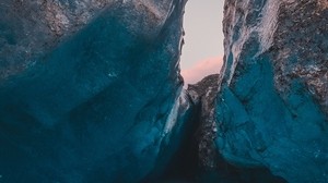 glacier, stones, ice