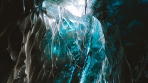 glacier, ice, cave, structure