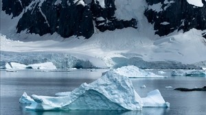 glacier, ice, snow, fog, mountain, water