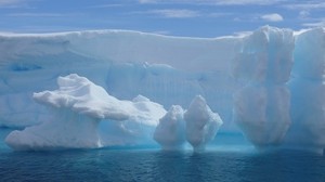 glacier, snow, water, ocean, frozen ground, wall, cold