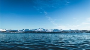 glacier, water, mountains, horizon, snowy, ice - wallpapers, picture