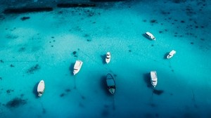 boats, yachts, top view, ocean
