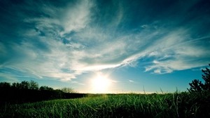 meadow, grass, clouds, sky, greens, lawn - wallpapers, picture