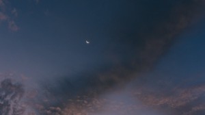 moon, sky, clouds, sunset, night, porous - wallpapers, picture